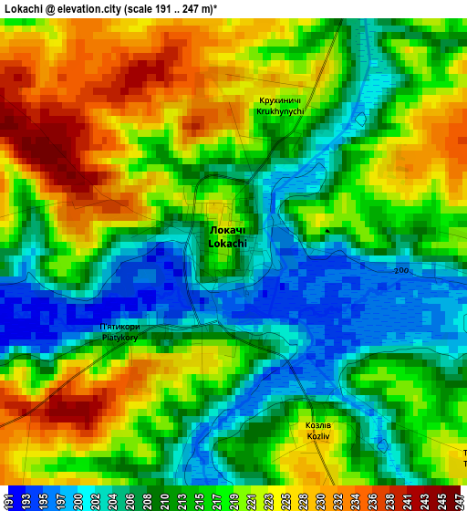 Lokachi elevation map