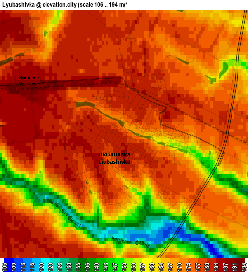 Lyubashivka elevation map