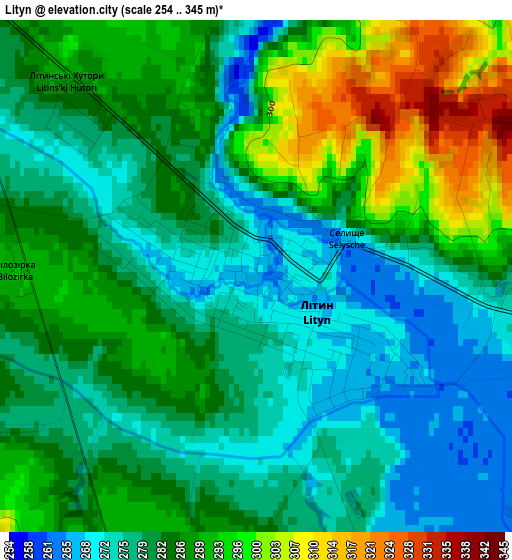 Lityn elevation map