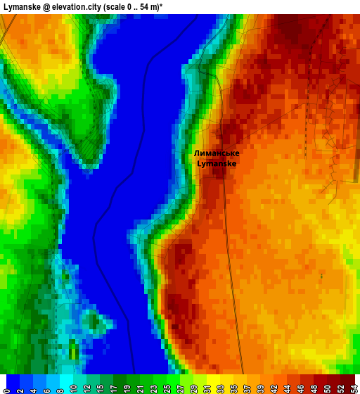 Lymanske elevation map