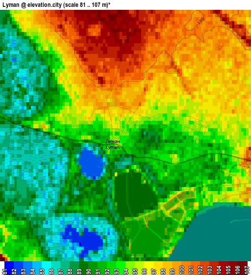 Lyman elevation map