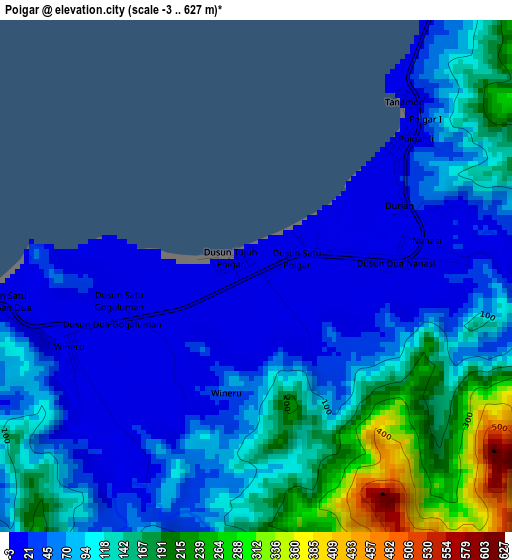 Poigar elevation map