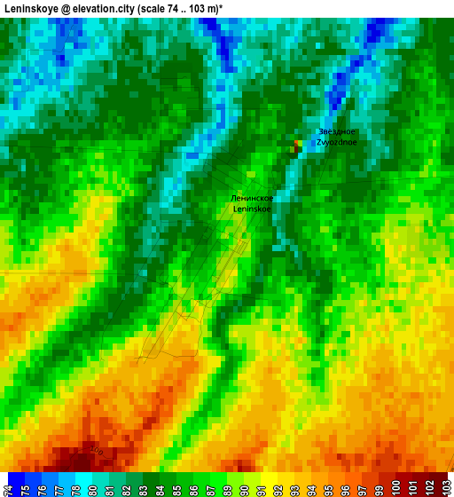 Leninskoye elevation map