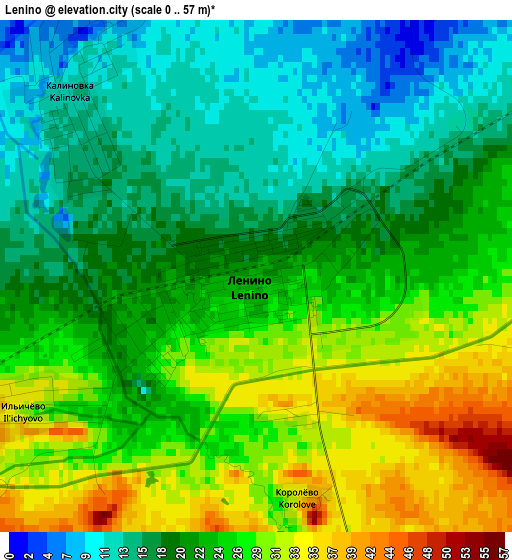 Lenino elevation map