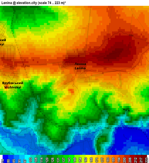 Lenina elevation map