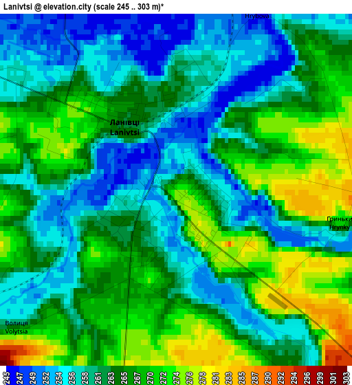 Lanivtsi elevation map