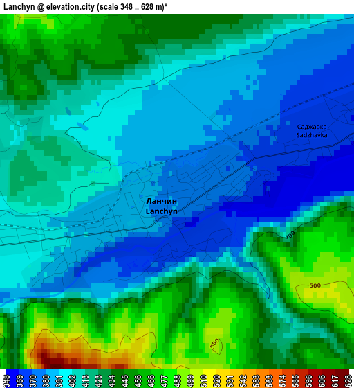 Lanchyn elevation map