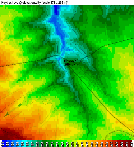 Kuybysheve elevation map