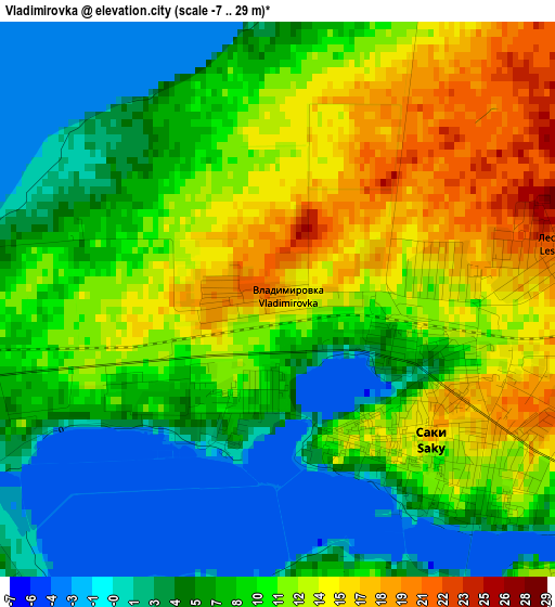 Vladimirovka elevation map