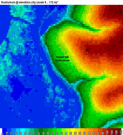 Kushuhum elevation map