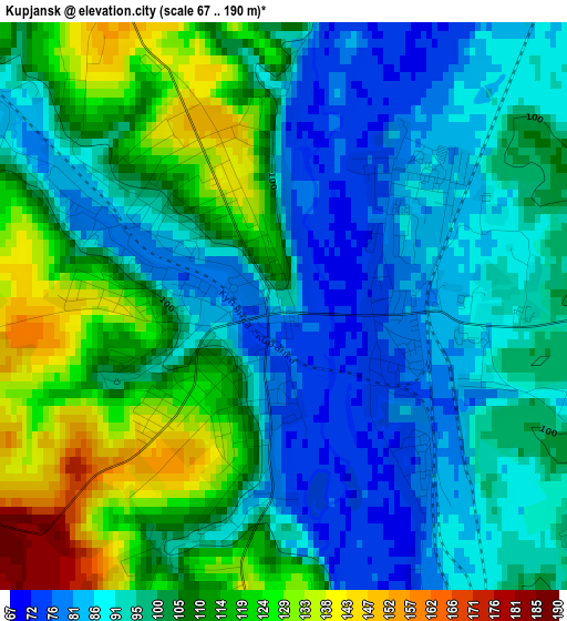 Kupjansk elevation map