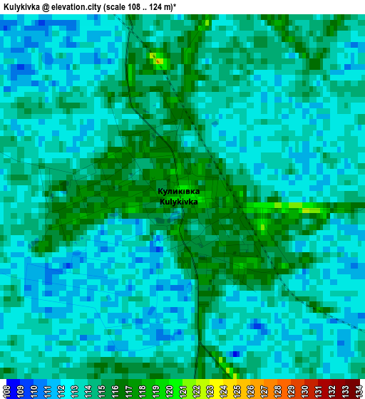 Kulykivka elevation map