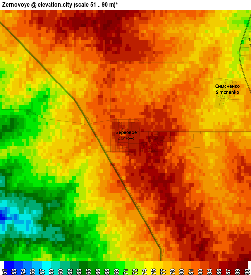 Zernovoye elevation map