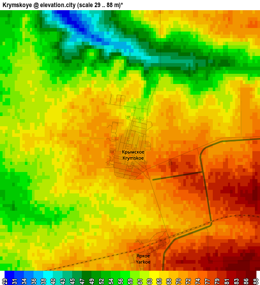 Krymskoye elevation map