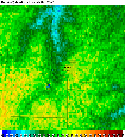 Krymka elevation map