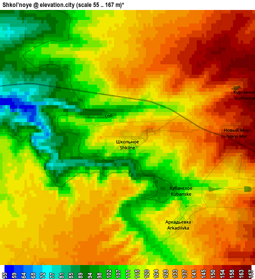 Shkol’noye elevation map