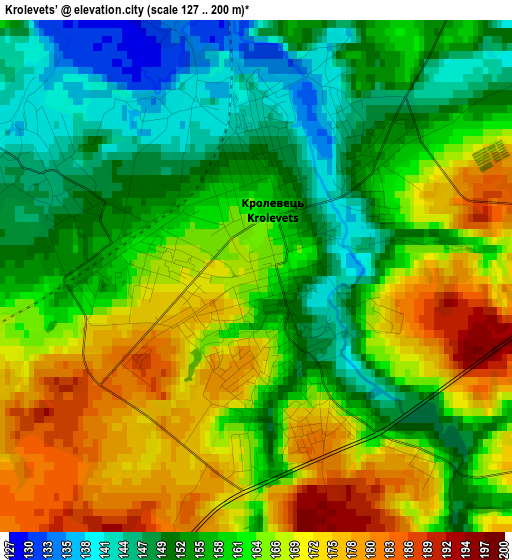 Krolevets’ elevation map