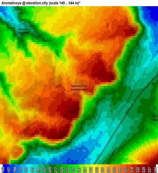 Aromatnoye elevation map