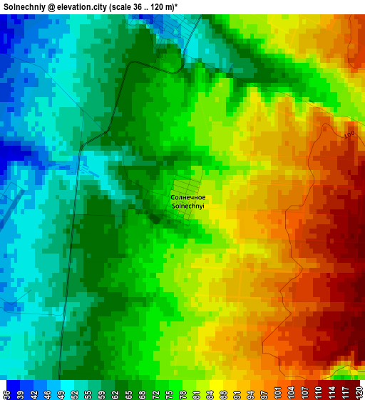 Solnechniy elevation map