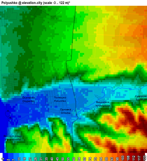 Polyushko elevation map