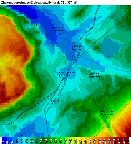 Zheleznodorozhnoye elevation map