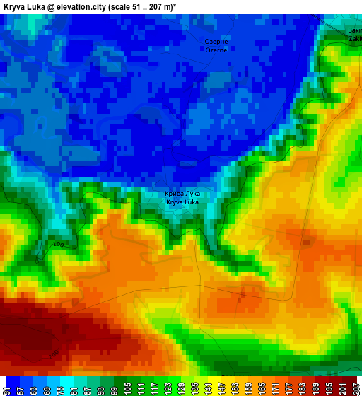 Kryva Luka elevation map