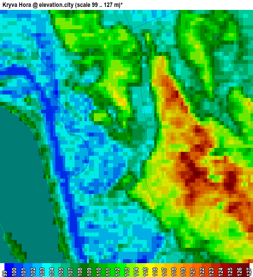 Kryva Hora elevation map