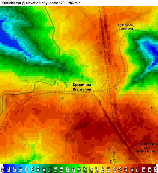 Krinichnaya elevation map