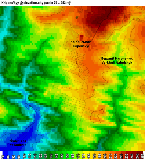 Kripens’kyy elevation map