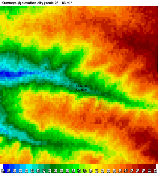 Krayneye elevation map