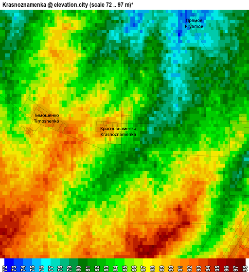 Krasnoznamenka elevation map