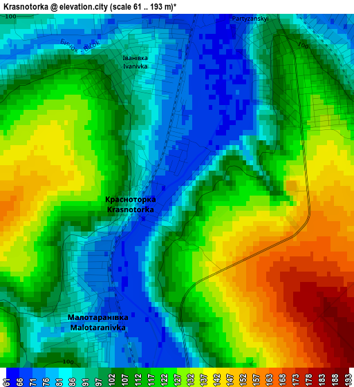 Krasnotorka elevation map