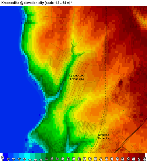 Krasnosilka elevation map