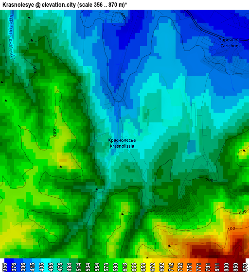 Krasnolesye elevation map