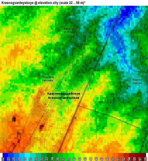 Krasnogvardeyskoye elevation map