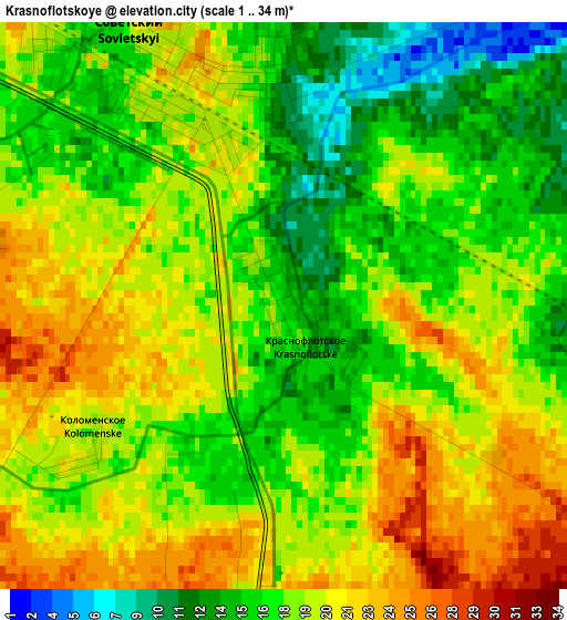 Krasnoflotskoye elevation map