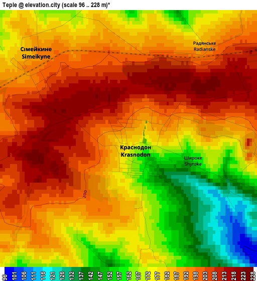 Teple elevation map