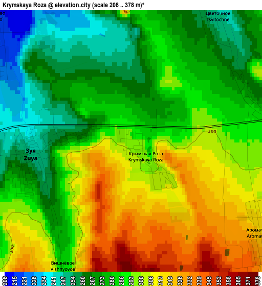 Krymskaya Roza elevation map