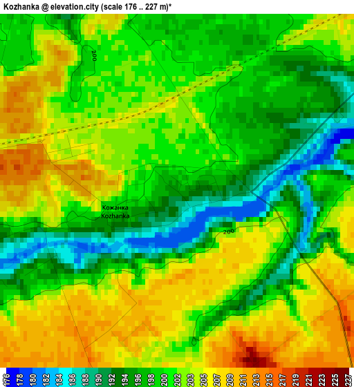 Kozhanka elevation map