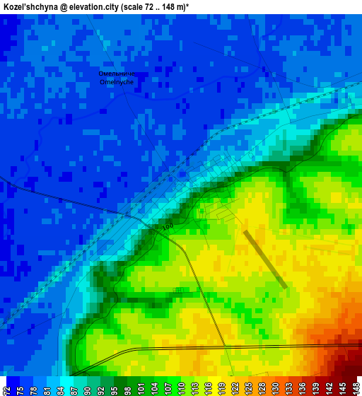 Kozel’shchyna elevation map