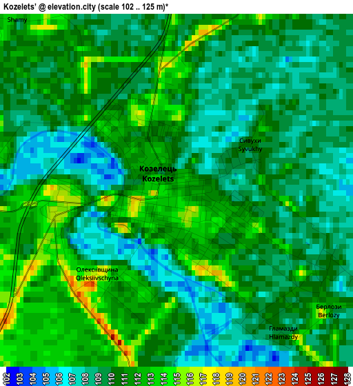 Kozelets’ elevation map