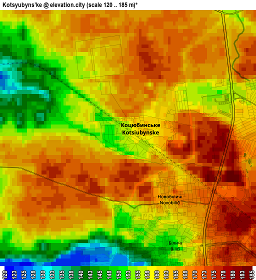 Kotsyubyns’ke elevation map