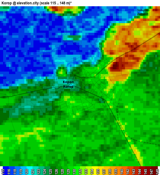 Korop elevation map