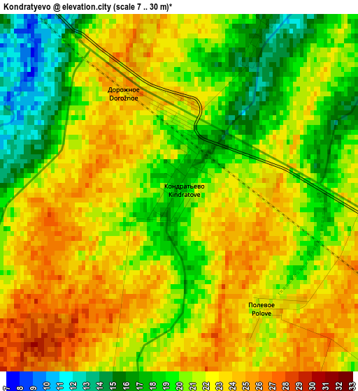 Kondratyevo elevation map