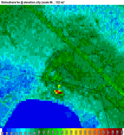 Slobozhans’ke elevation map