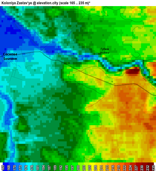 Koloniya Zastav’ye elevation map