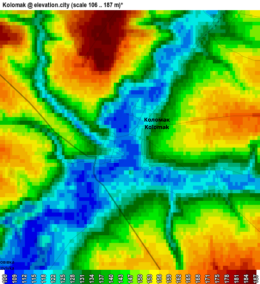 Kolomak elevation map