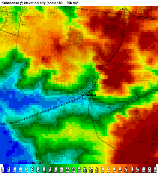 Kolodenka elevation map