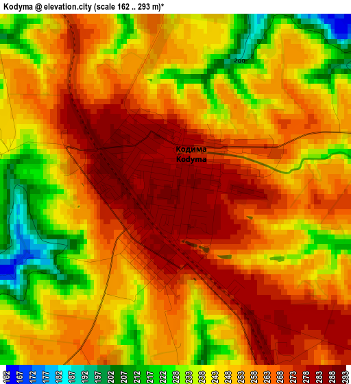 Kodyma elevation map