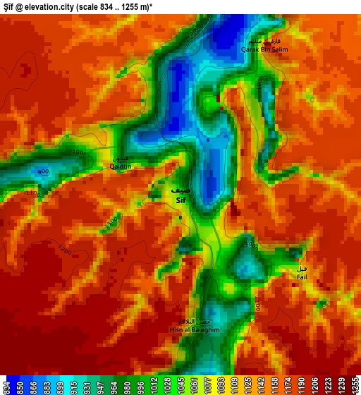 Şīf elevation map